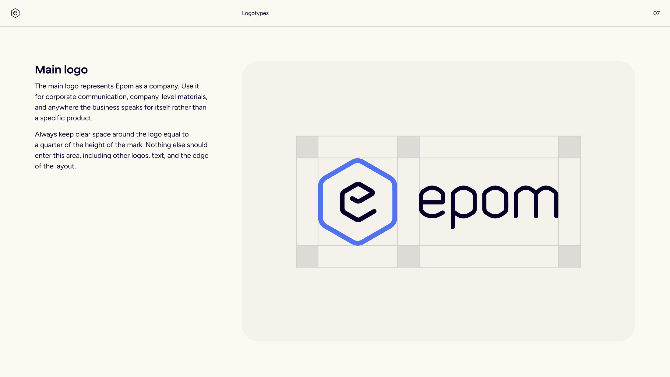 Logotypes: the main company logo, its clear space and minimum size
