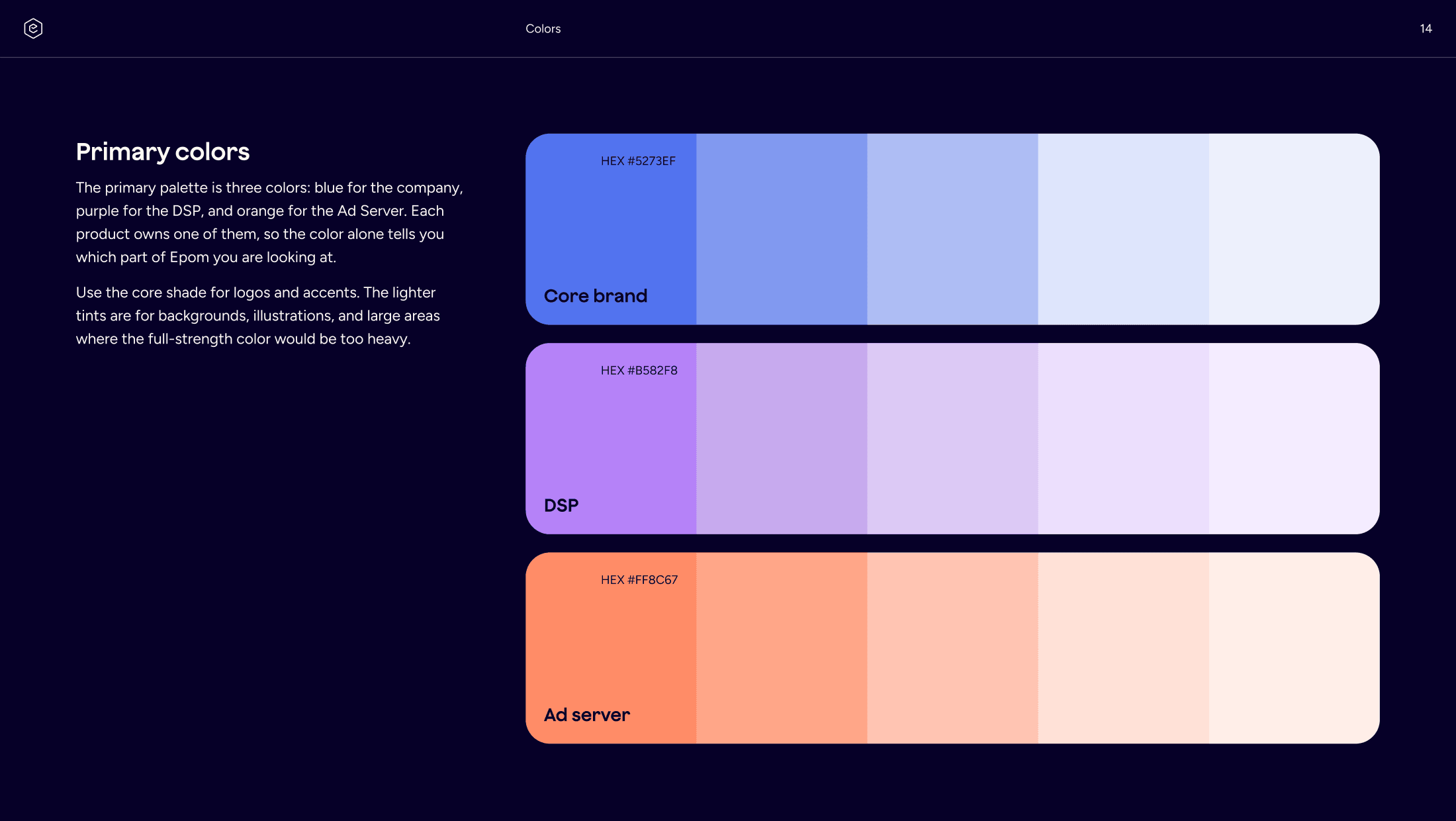 Colors: the primary palette