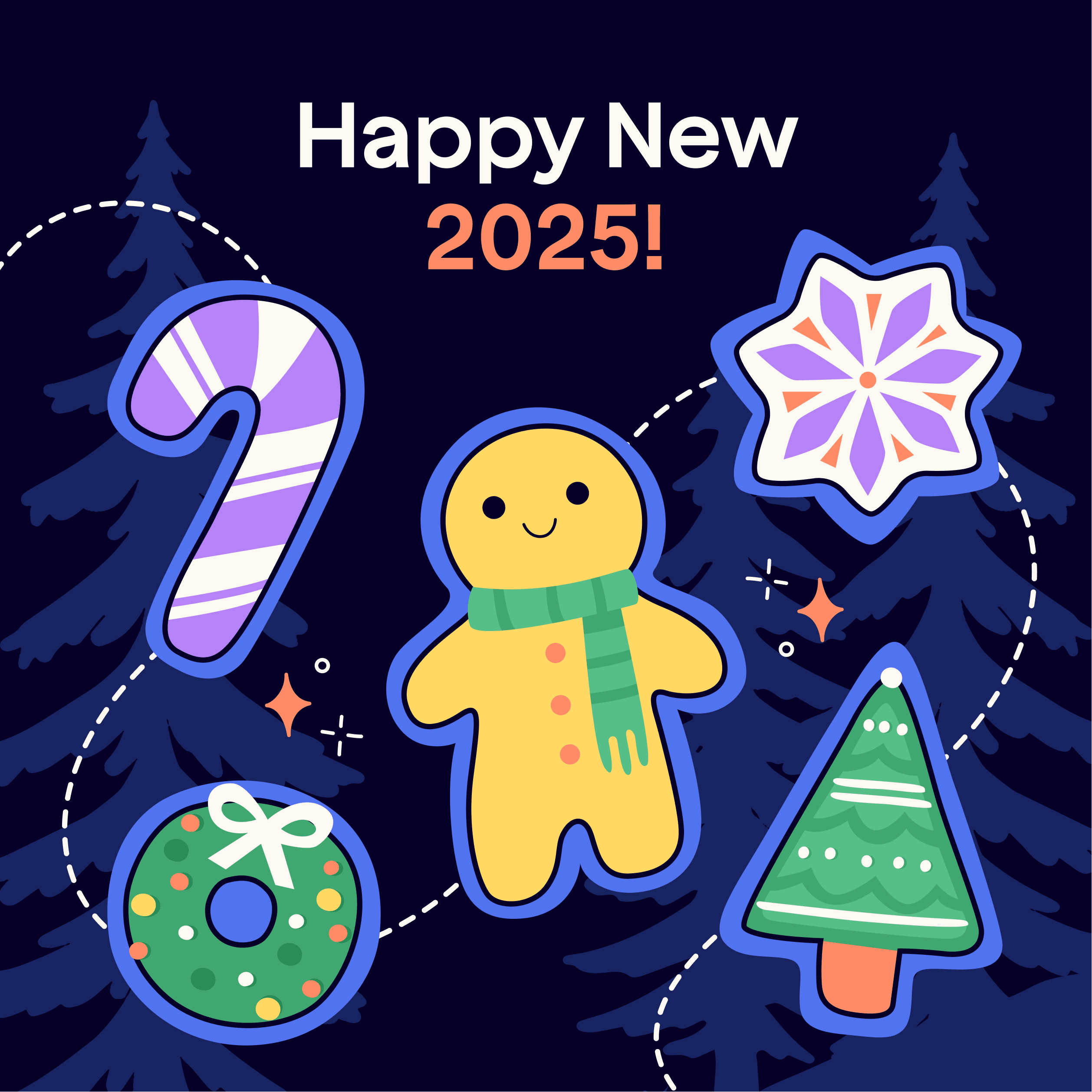 “Happy New 2025!” social post