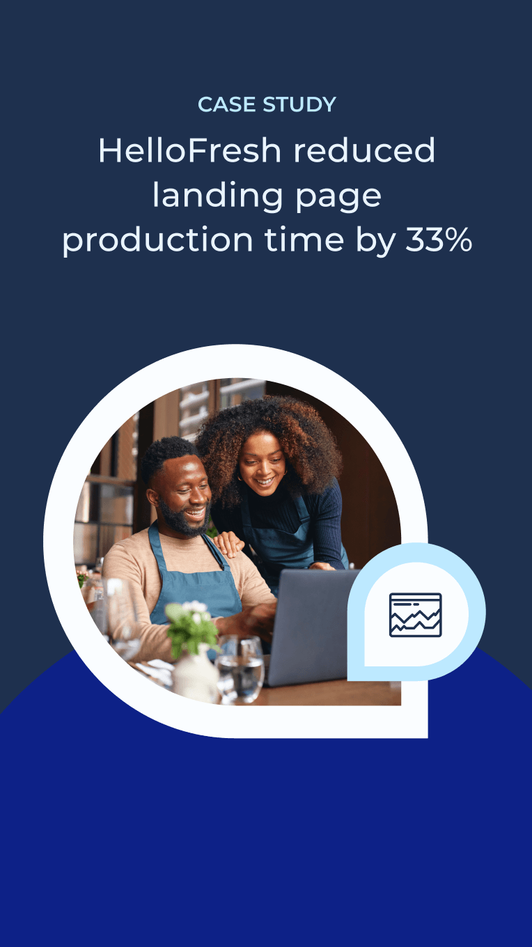 HelloFresh case study: landing page production time cut 33%
