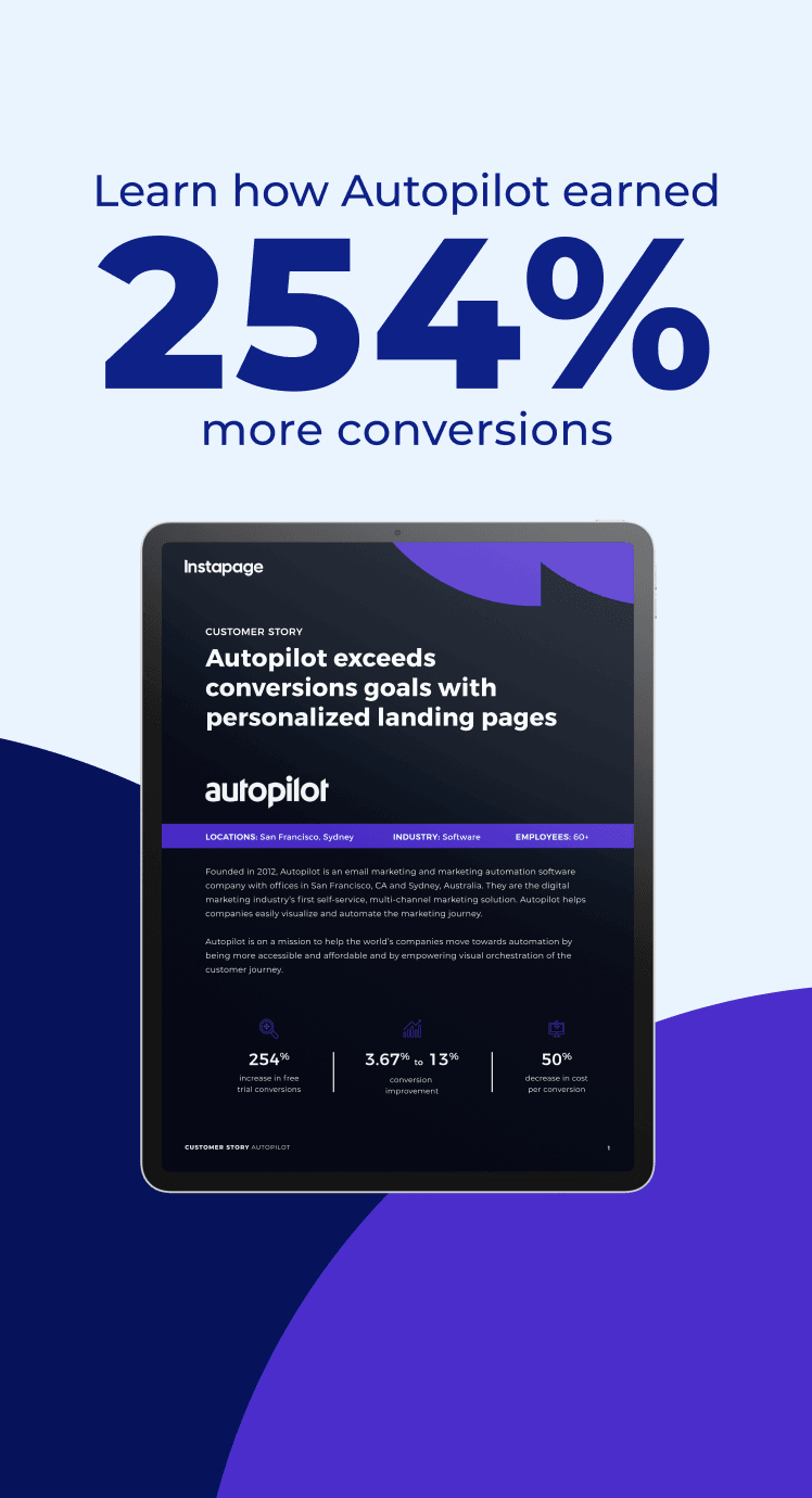 Autopilot customer story: 254% more conversions