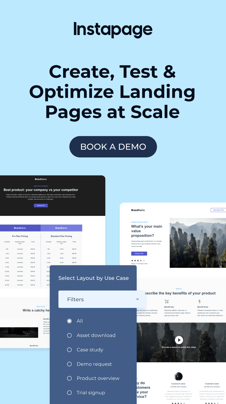 Create, Test and Optimize Landing Pages at Scale banner ad