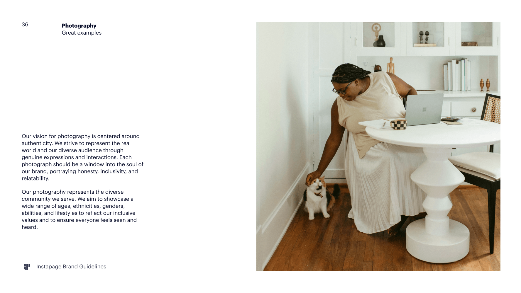 Photography guidance, with a portrait example